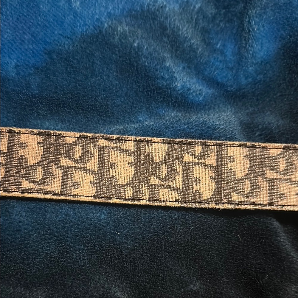 Dior Blue Monogram Belt with Silver Logo - Picture 4 of 5